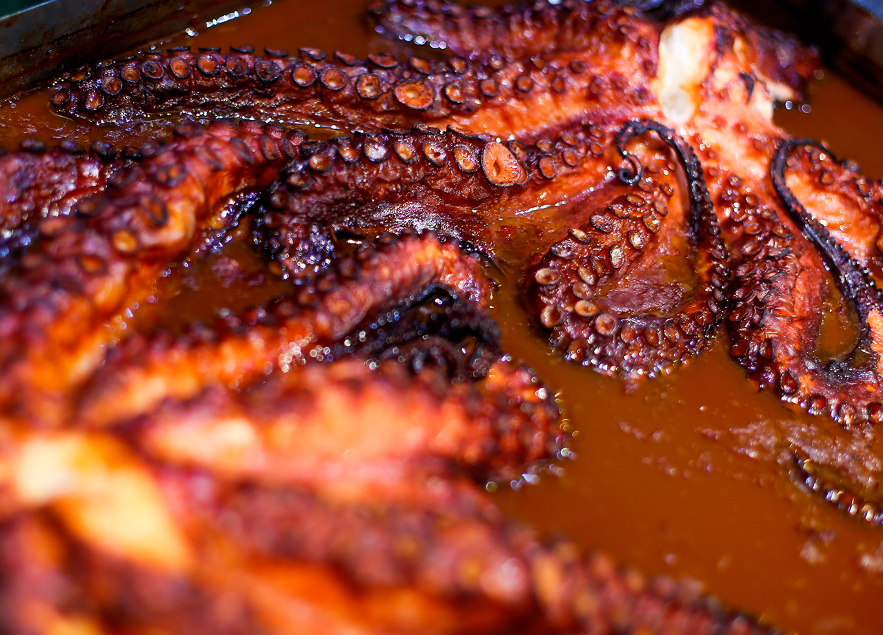 Pulpo a la brasa en Los Caballos
